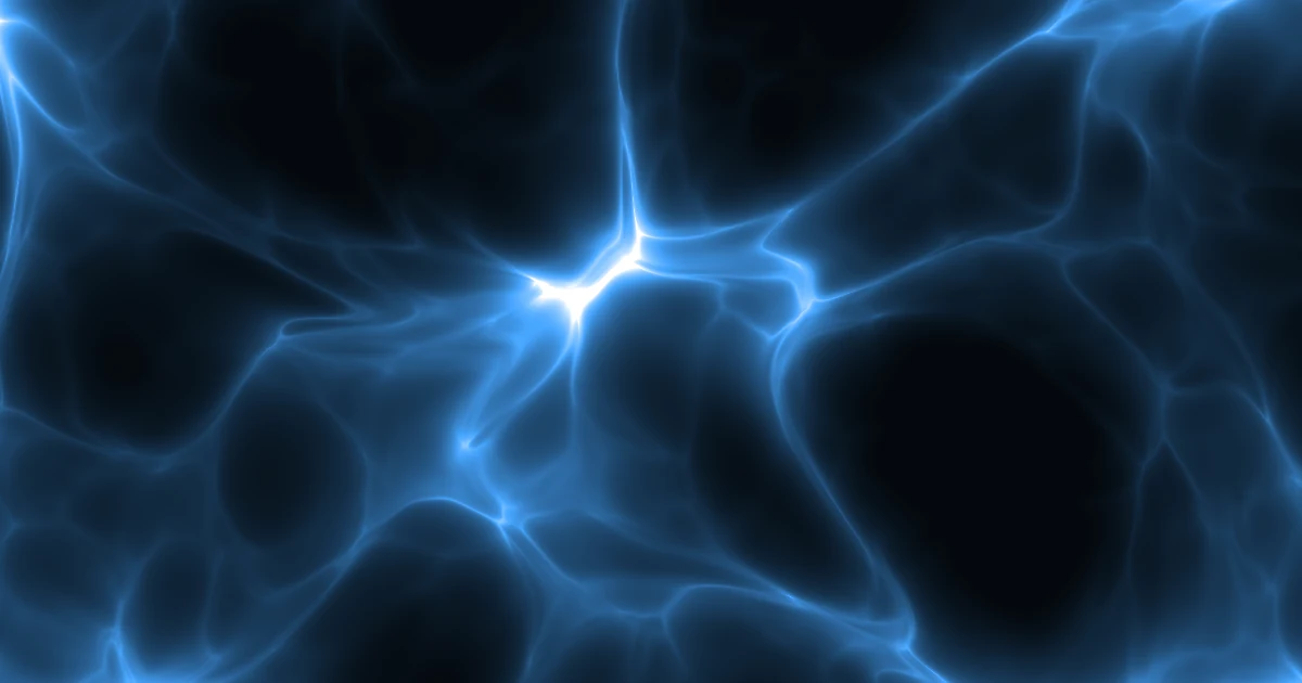 Lumen shader, a glowing blue web of light filaments